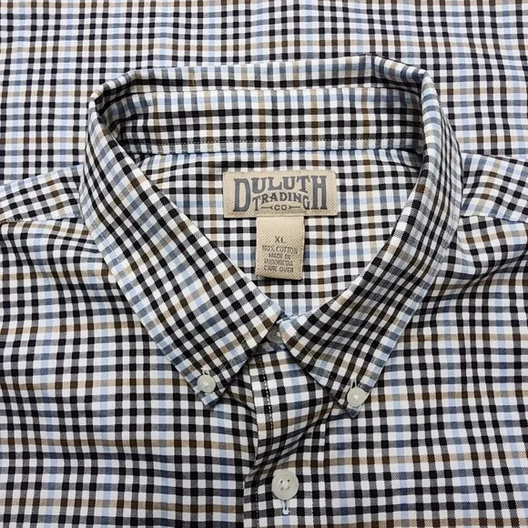 Duluth Trading Co. Mens Shirt Long Sleeve Button-Down Blue Plaid Check Size XL - Picture 4 of 10